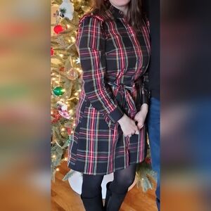 J Crew Plaid Button-Up Dress